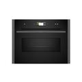 NEFF N90 C24MS71G0B Compact Oven with Microwave Function, 4.1" Full Touch Display, Inverter Technology, Pyrolytic Self Cleaning, Soft Close and Opening Door, 60 x 45cm, Graphite Grey