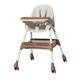 Sharplace Baby High Chair Infant Chair with 4 Silent Wheel Compact Adjustable Height, Multifunctional Toddlers Dining Chair for Napping, Brown