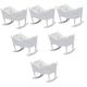 ibasenice 6 pcs Mini Cradle baby crib toys micro cradle furniture fairy wood furniture model 1 12 cradle baby doll cradle rocking furniture mini room doll bed wooden child white Dolly house