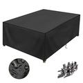 Jianghu Art Garden Furniture Cover For Rectangular Extra Heavy Duty 600D Oxford Fabric Rip Resistant Outdoor Sofa Cover 245 x 165 x 55 cm Patio Set Cover Rattan Sofa Rectangular, Black