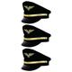 Adults Black Pilot Hat - Black Hat With Gold Detailing - Perfect For Tv/Film Character Dress Up, Pilot Fancy Dress And Other Fancy Dress Events