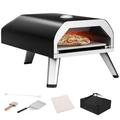 TANGZON 4kW Gas Pizza Oven, Outdoor Foldable Pizza Maker with Gas Hose, Pizza Peel, Pizza Stone, Pizza Cutter & Carry Bag, Portable 430 Stainless Steel Tabletop Pizza Cooker for BBQ Picnic Camping