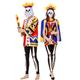 BAYLAY Halloween Couple Costumes for Adults - King XL Size Costume Adults Couple Halloween Costumes with Skull Mask Couple Costumes for Adults