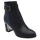 Lotus Cindy Navy Print Block Heel Ankle Boots (UK Footwear Size System, Adult, Women, Numeric, Medium, 5)