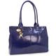 Catwalk Collection Handbags - Ladies Leather Tote Bag - Large A4 Work Bag For Women - Shoulder Bag With Multiple Compartments - KENSINGTON - Blue