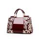 NICOLE&DORIS Women Handbags Patent leather Tote Waterproof Floral Pattern