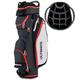GYMAX Golf Trolley Bag, Lightweight Golf Trolley Bag with 14 Way Dividers, 8 Zippered Pockets, Cooler Bag, Shoulder Strap, Rain Hood & Shoulder Strap, Portable Golf Club Carry Bag (Black)