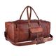 GifteQ Vintage Leather Duffel Travel Overnight Weekend Leather Bag Sports Gym Duffel Luggage Travel Bag For Men And Women, Brown, 71.12 cm, Travel Duffle