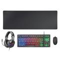 MARSGAMING MCP-RGB3, Pack Gaming-Tastatur Fixed RGB + Gaming-Maus RGB Flow 3200 DPI + Headset Over-Ear RGB + XXL Mousepad, Schwarz, Französische Sprache