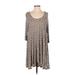 The ZigZag Stripe Casual Dress: Brown Dresses - Women's Size Small