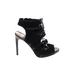 Gianni Bini Heels: Black Solid Shoes - Women's Size 8 - Open Toe