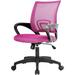 Inbox Zero Pink Modern Mid-Back Ergonomic Mesh Office Desk Chair w/ Armrest On Wheels Upholstered in Indigo/Pink | 35 H x 22 W x 22 D in | Wayfair