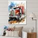 Winston Porter Semi Truck Heavy Duty I - Print on Canvas Canvas, Cotton in Red | 20 H x 12 W x 1 D in | Wayfair B1D391FB8DC64481B0C3E7EF92BE6CE5