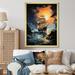 Breakwater Bay Pirate Boat Moonlit Raid - Pirate Wall Art Prints Metal in Orange | 40 H x 30 W x 1.5 D in | Wayfair