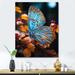 August Grove® Turquoise Yellow Animal Butterfly - Print Canvas, Cotton in Black/Blue/Orange | 20 H x 12 W x 1 D in | Wayfair
