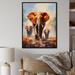 Bungalow Rose Bacil Elephant Elephant Parade Framed On Canvas Print Metal in Blue/Brown/Orange | 40 H x 30 W x 1.5 D in | Wayfair