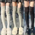 Bas de cuisse hauts pour femmes chaussettes longues sur le genou thermique chaud coton tube
