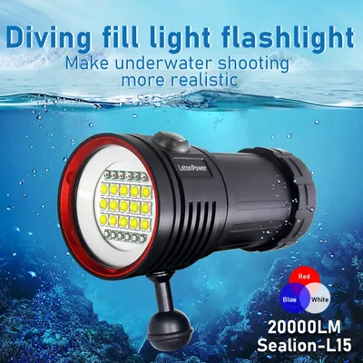 LetonPower-Lampe de poche de plongée aste éclairage sous-marin torche étanche pour photographie et