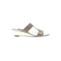 Nina Sandals: Slip-on Wedge Casual Gold Shoes - Women's Size 8 1/2 - Open Toe