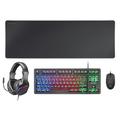 MARSGAMING MCP-RGB3, Pack Gaming Tastatur Fixed RGB + Gaming Maus RGB Flow 3200 DPI + Headset Over-Ear RGB + XXL Mousepad, Schwarz, spanische Sprache