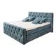 HAMMONTON 8 Boxspringbett mit Bettkasten 180x200, Smoke Blue - Bequemes Doppelbett mit 7-Zonen-Federkern Matratze & Kaltschaum Topper mit Klimaband - 200 x 121 x 220 cm (B/H/T)