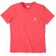 Carhartt Loose Fit Heavyweight K87 Pocket T-Shirt Femme, rouge, taille M pour Femmes