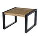 DACCA,Table basse carrée 60x60, bois de Manguier massif et métal noir