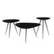 LOUANE-Set de 3 Tables basses gigognes Manguier teinté noir et métal