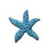 Medium and Royal Blue Starfish Drawer Pulls Painted Cast Iron Set of 3