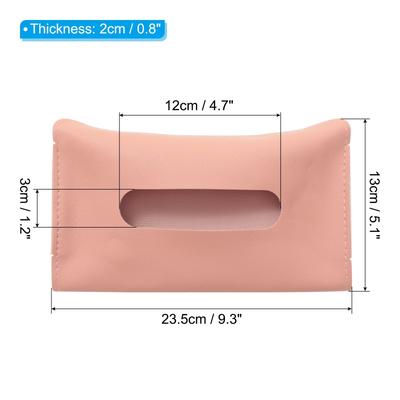 Car Tissue Holder, PU Leather Napkin Dispenser with Elastic Strap - 23.5x13x2cm