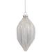 4.5" White and Silver Glitter Finial Glass Christmas Ornament