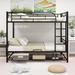 Black Modern Full Over Full Metal Bunk Bed for Kids Teens, Space-Saving