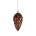 Frosted Glass Pine Cone Ornaments w/ Glitter Trim, Set of 6