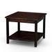 Outdoor Patio Eucalyptus Wooden Dining Table Moisture UV Rays Side Table with Bottom Shelf Coffee Table for Outdoor Garden