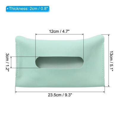 Car Tissue Holder, PU Leather Napkin Dispenser with Elastic Strap - 23.5x13x2cm