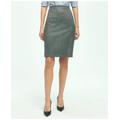 Brooks Brothers Women's Wool Flannel Pencil Skirt | Grey | Size 14