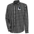 Men's Antigua Black Vancouver Canucks Carry Tri-Blend Button-Down Long Sleeve Shirt