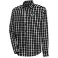 Men's Antigua Black Dallas Stars Carry Tri-Blend Button-Down Long Sleeve Shirt