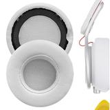 Geekria QuickFit Replacement Ear Pads for Monster Beats MIXR Headphones Earpads Headphones Ear Cushions Headset Earpads Ear Cups Cover Repair Parts (White)