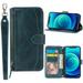 K-Lion for Samsung Galaxy A13 4G Crossbody Case Premium PU Leather Zipper Shockproof Wallet Case Card Slots Full Protection Case Cover with Shoulder & Lanyard Strap for Women Girls Green