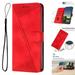 Classic PU Leather Wallet Case for iPhone 11 Card Slots Holder Wrist Hand Strap Flip Folio Cover Kickstand Magnetic Clasp TPU Shockproof Anti-Scratches Case Red