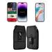 Bemz Phone Case for iPhone 15 Pro Bundle with Shockproof Anti-Scratch UV Print Protection TPU Cover Screen Protector Vertical Release Buckle Belt Holster Pouch (Mexican American Flag)