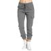 Gubotare Women Pants Dressy Casual YOGA Womens High Waisted Way Stretch Golf Capris Work Pants Workout Ankle Pants (Grey XXL)