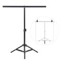Carevas 60.5 * 70cm Small Photography Studio Video Metal Support Stand System Kit Set w/ Crossbar & 3 * Clamps for PVC Backdrop Background