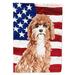 CK1733GF Patriotic Cavapoo Garden Flag Mailbox Flag Decorative Yard Flag Banner Outside Patio Artwork Yard Flower Beds Garden Size Multicolor