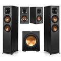 Klipsch Reference 4.1 Home Theater Pack with 2x R-620F Floorstanding Speaker R-12SW Subwoofer and 2x R-41M Bookshelf Speaker Black