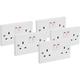 Axiom Contractors Twin Switched Socket 5 Pack 2 Gang Single Pole Trade Pack (5 Pack) in White Plastic
