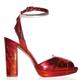 Women's Yellow / Orange / Red Zia Mid Sunrise Block Heel 7 Uk Terry De Havilland