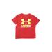 Under Armour Active T-Shirt: Red Color Block Sporting & Activewear - Kids Boy's Size Small