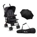 Silver Cross - Pop Pushchair - Parasol & Travel Bag - Foldable Travel Stroller - Adjustable Seat - Newborns to 4 Years - Black